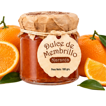 La Membrillera Carne de Membrillo con Naranja 160 g in glazen potje
