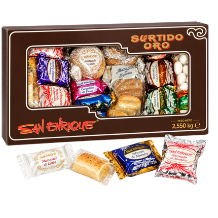 San Enrique Surtido Oro 2,55 kg groot assortiment Spaanse kerstzoetigheden uit Estepa