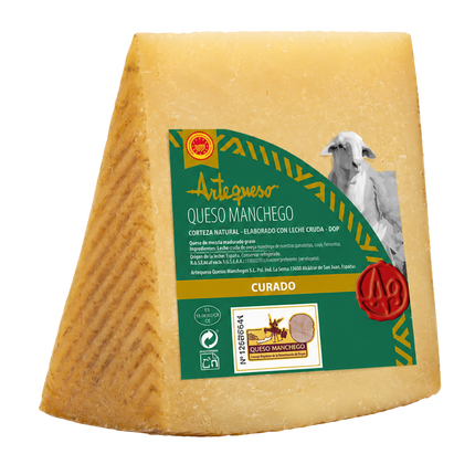 Artequeso Manchego Curado DOP 250 g – gerijpte Spaanse schapenkaas