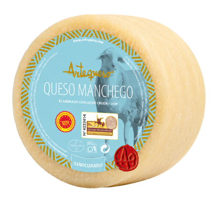 Artequeso Manchego Semicurado DOP ca. 1 kg halfgerijpte schapenkaas