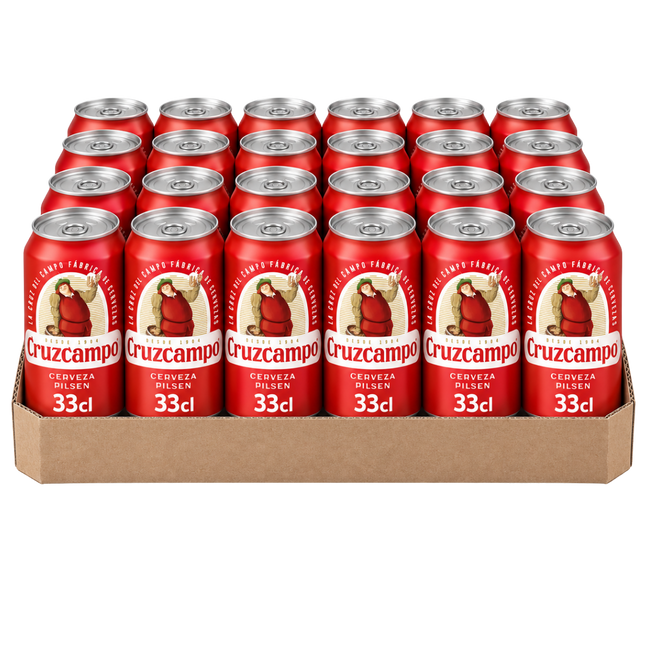 Cruzcampo Pilsen Spaanse biertray met 24 blikjes van 330 ml