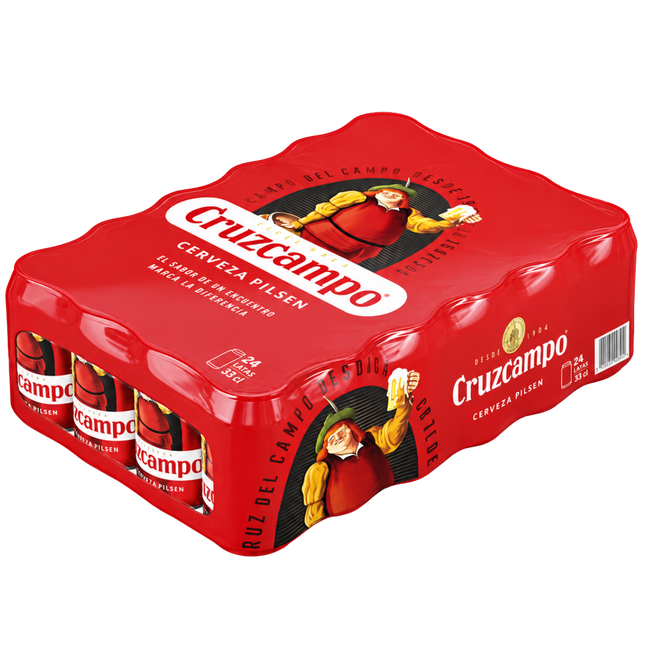 Cruzcampo Pilsen Spaanse biertray met 24 blikjes van 330 ml