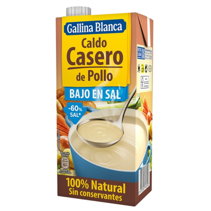 Gallina Blanca Caldo de Pollo Bajo en Sal 1L