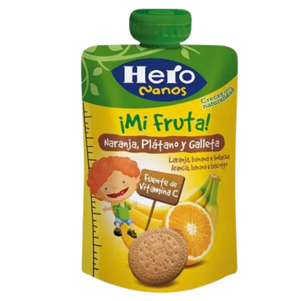 Hero Nanos Knijpzakje Sinaasappel Banaan Peer Koekje 100g
