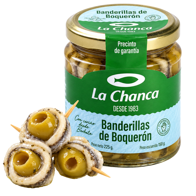 La Chanca banderillas met boquerón en Gordal-olijf 225 g