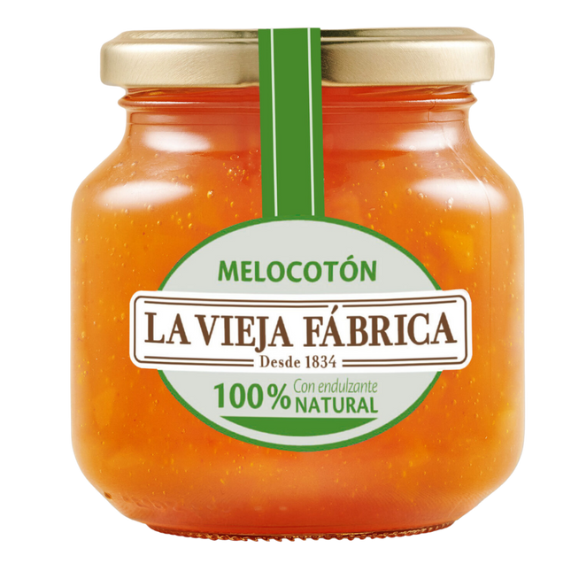 La Vieja Fabrica Melocoton Perzik Jam Suikervrij