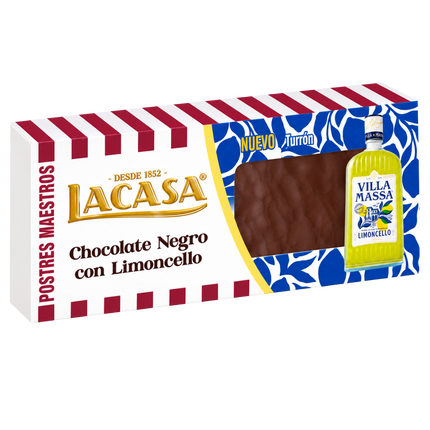 Lacasa Turrón de Chocolate Negro con Limoncello 200 g met pure chocolade en citroen