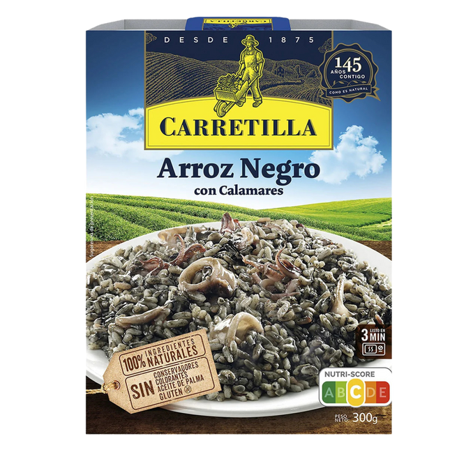 Carretilla Carretilla Arroz Negro con Calamares