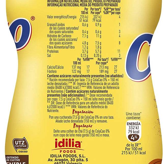Idilia Foods Cola Cao 0%
