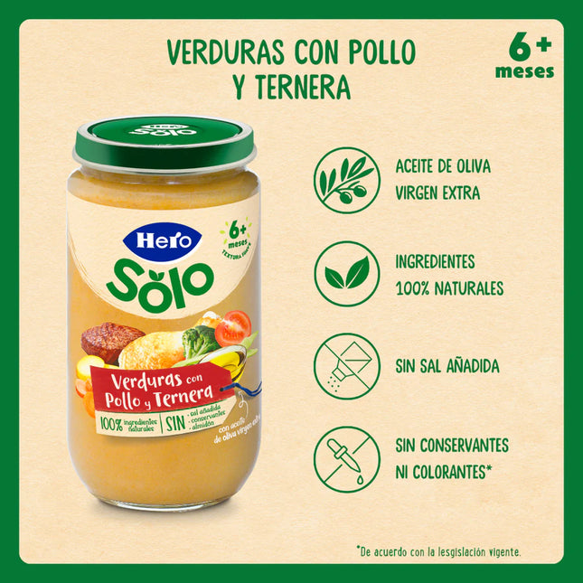 Hero Verduras con Pollo y Ternera (Groenten met Kip en Kalfsvlees) 8m+