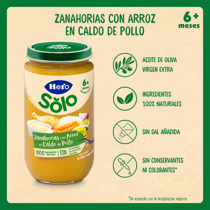 Hero Babyvoeding Zanahoria Caldo de Pollo Wortel Kipbouillon